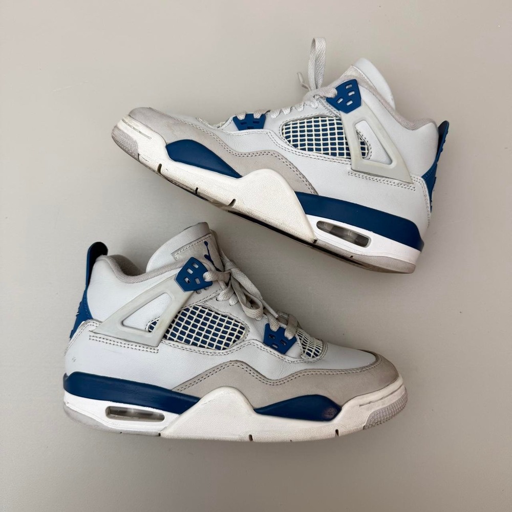 Jordan 4 Retro military blue white and blue sneakers Size 6y